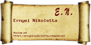Ernyei Nikoletta névjegykártya